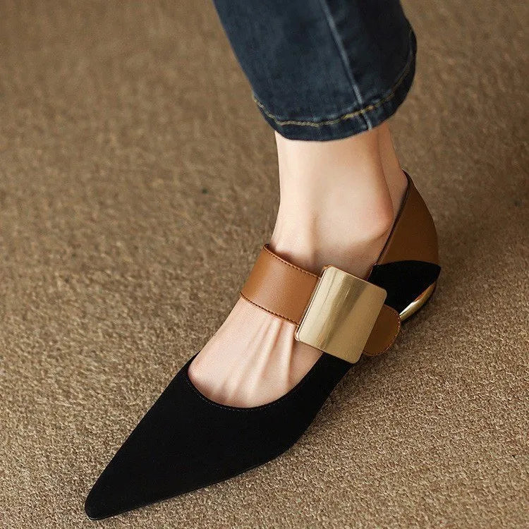 Women Nature High Thick Heels Small Hut Spring Black Apricot Square Toe Pumps---Durable Square Toe Block Heels for Everyday Use