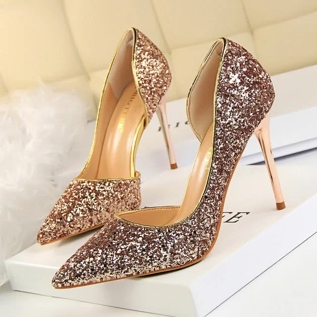 Versatile Heeled Sandals for Any Occasion---Women Pumps Extreme Sexy High Heels Women Shoes Thin Heels Female Shoes Wedding Shoes Gold Sliver White Ladies Shoes