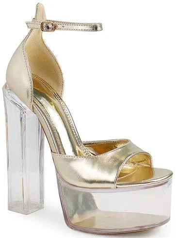 Stylish Platform Heels for Extra Height--Women's Clear Platform Heel - BRIT4