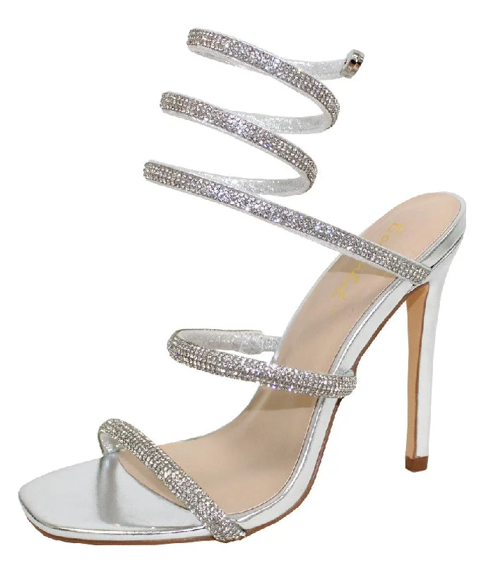 Affordable Rhinestone Pumps for a Dazzling Look---Women's Heel with Rhinestone Wrap - PATRICIA1