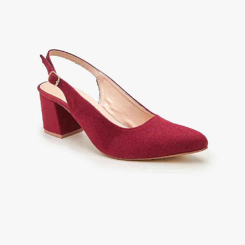 Trendy Chunky Heel Pumps for Casual Wear--Women's Plain Block Heels