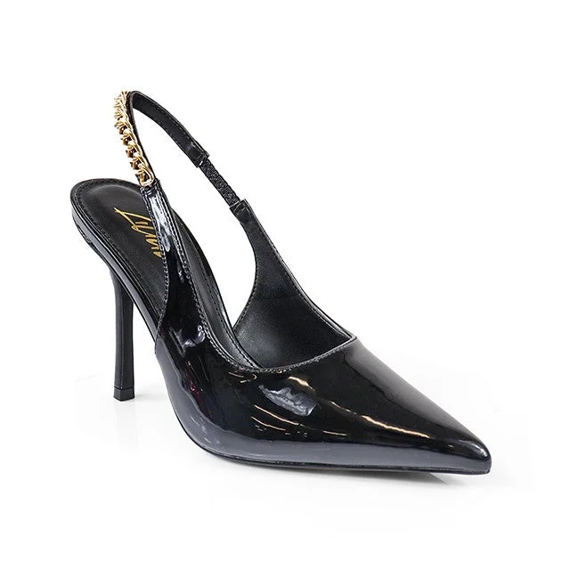 Stiletto Heel Pumps with Perfect Fit--Women's Pointed Toe Chain Heel - ALICIA1-Fashionable & Classic