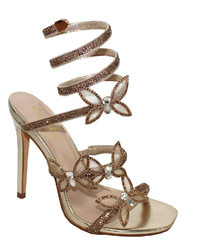 Affordable Rhinestone Pumps for a Dazzling Look---Women's Rhinestone Butterfly Detail Heel - PATRICIA2