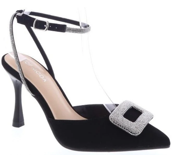 Affordable Rhinestone Pumps for a Dazzling Look---Women's Rhinestone Point Toe Heel - WYNN88