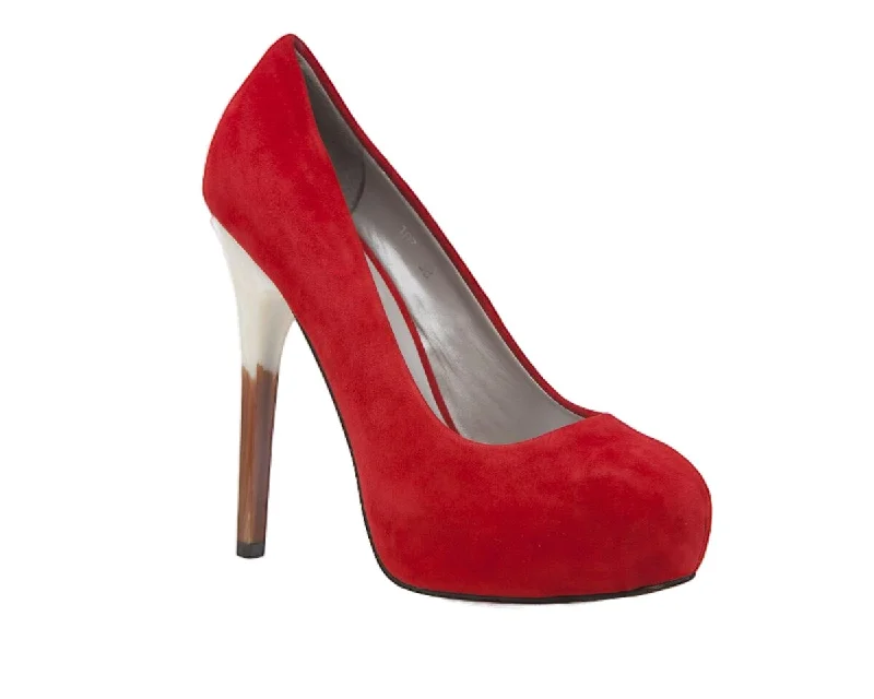 Affordable Suede Ankle Pumps for All-Day Wear--Womens Zasel Layla Red Suede Leather High Stiletto Heels Races Shoes