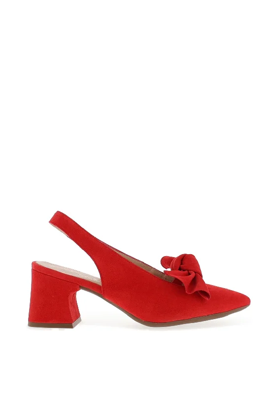 Affordable Suede Ankle Pumps for All-Day Wear--Wonders Suede Pointed Heeled Shoe, Red