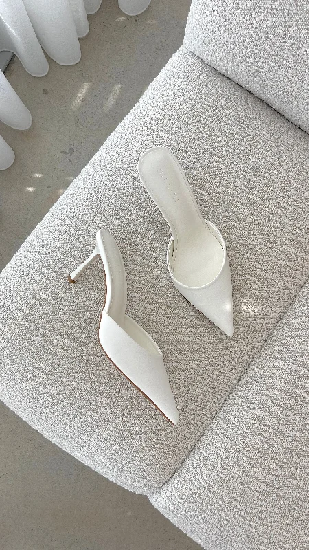 Stiletto Heel Pumps with Perfect Fit--Xayden Heel - White-Fashionable & Classic