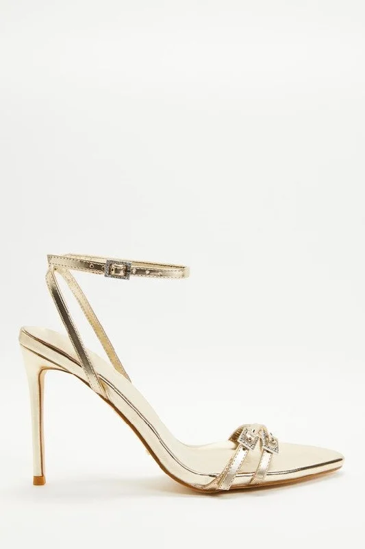 Yanni Metallic Heels---Fashionable Kitten Heels for Date Night