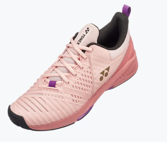 Versatile Heeled Sandals for Any Occasion---Yonex Power Cushion Sonicage 3 Ladies Shoes:  All Courts [Pink/Beige]