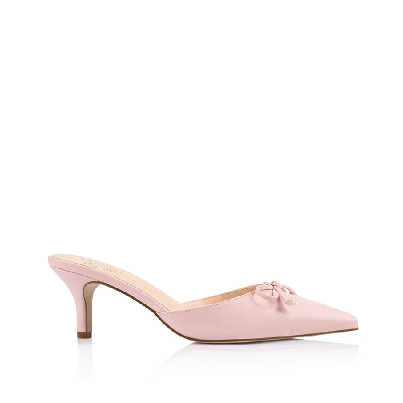 Zeke Point Toe Kitten Heels - Blush Pink---Fashionable Kitten Heels for Date Night