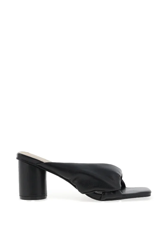 Zen Collection Faux Leather Knot Heeled Shoe, Black---Comfortable Leather Pumps for Office and Everyday Wear