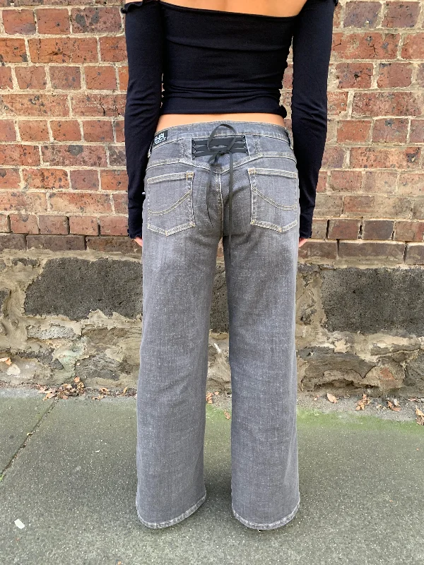 Corset Bro Jeans. Low Rise. Stretch.  Grey Cloud