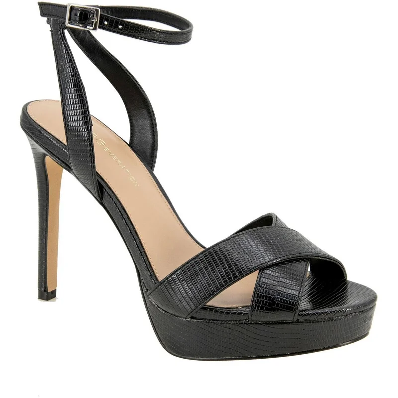 Stylish Open Toe Heels for Summer--BCBGeneration Womens NIADA Faux Leather Open Toe Pumps