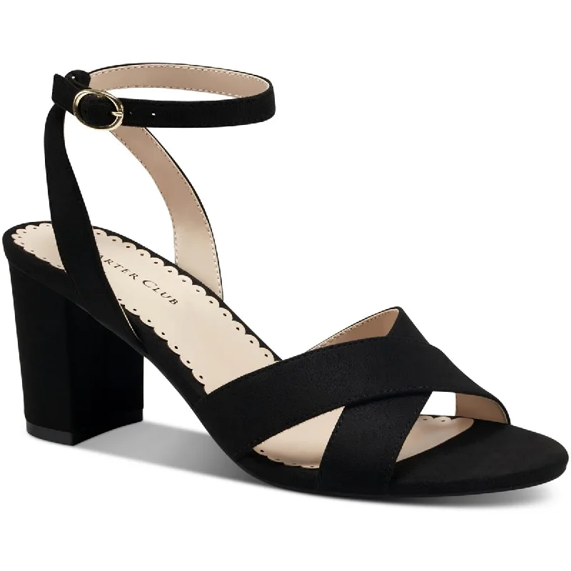 Affordable Suede Ankle Pumps for All-Day Wear--Charter Club Womens Kyraa Faux Suede Dressy Block Heels