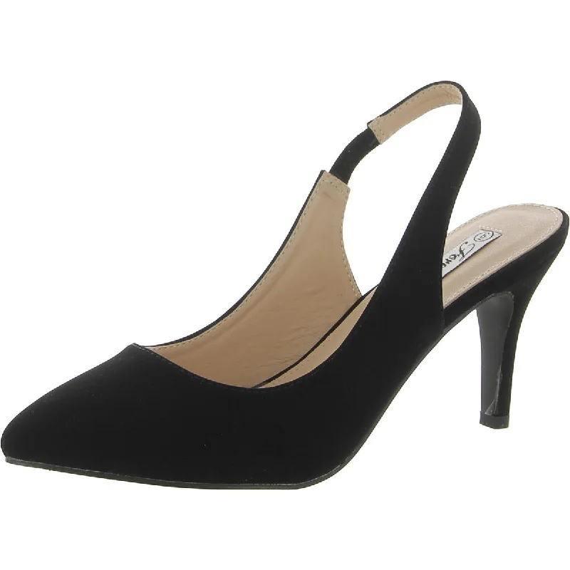 Versatile Heeled Sandals for Any Occasion---Forever Link Womens Nubuck Slingback Pumps