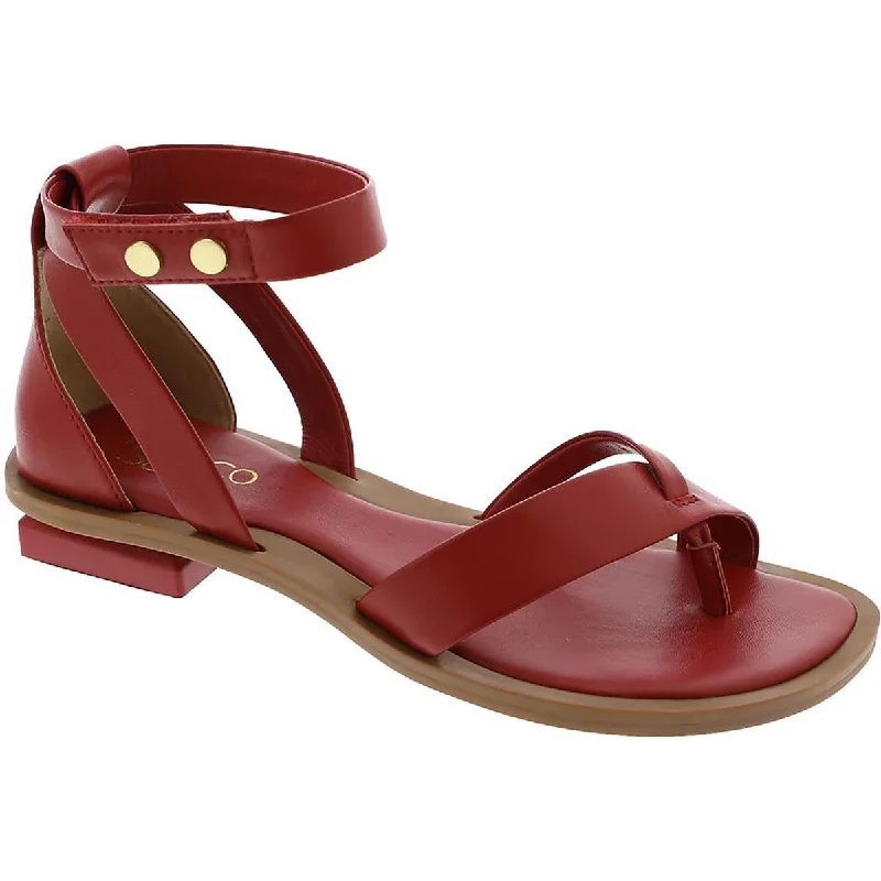 Stylish Ankle Strap Heels for Women--Franco Sarto Womens PARKER Leather Open Toe Ankle Strap