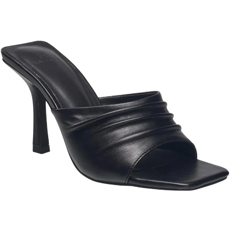 H Halston Womens Luanda Vegan Leather Slip-On Heels---Comfortable Leather Pumps for Office and Everyday Wear