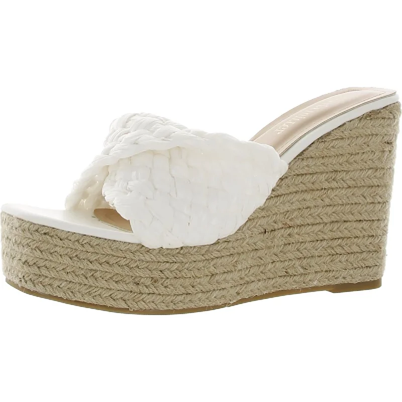 Versatile Heeled Sandals for Any Occasion---Olivia Miller Womens Woven Slip-on Wedge Heels