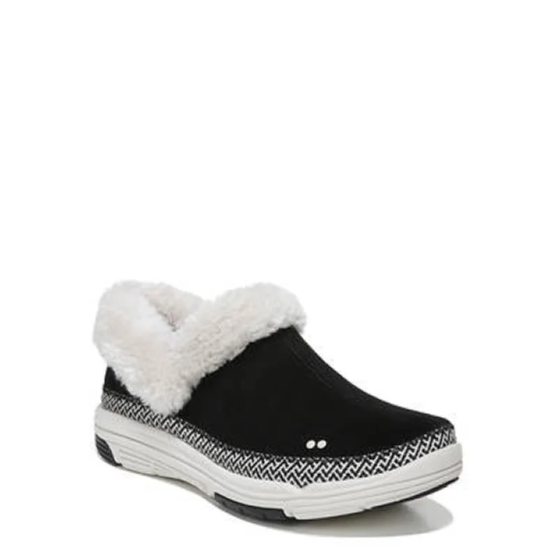 Affordable Suede Ankle Pumps for All-Day Wear--Ryka Womens Awaken Suede Faux Fur Slip-On Sneakers