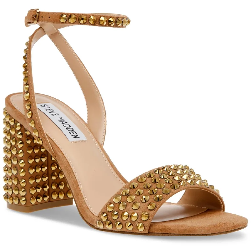 Stylish Ankle Strap Heels for Women--Steve Madden Womens Domini Leather Studded Ankle Strap