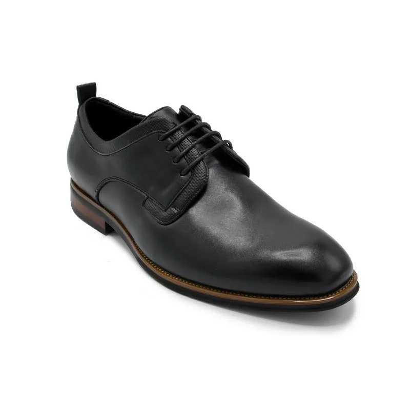 Aston Marc Mens Faux Leather Lace-Up Oxfords---Comfortable Leather Pumps for Office and Everyday Wear