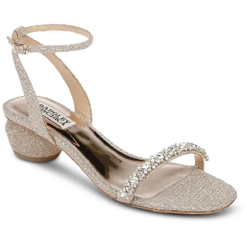 Stylish Ankle Strap Heels for Women--Badgley Mischka Womens Tarika Open Toe Leather Ankle Strap