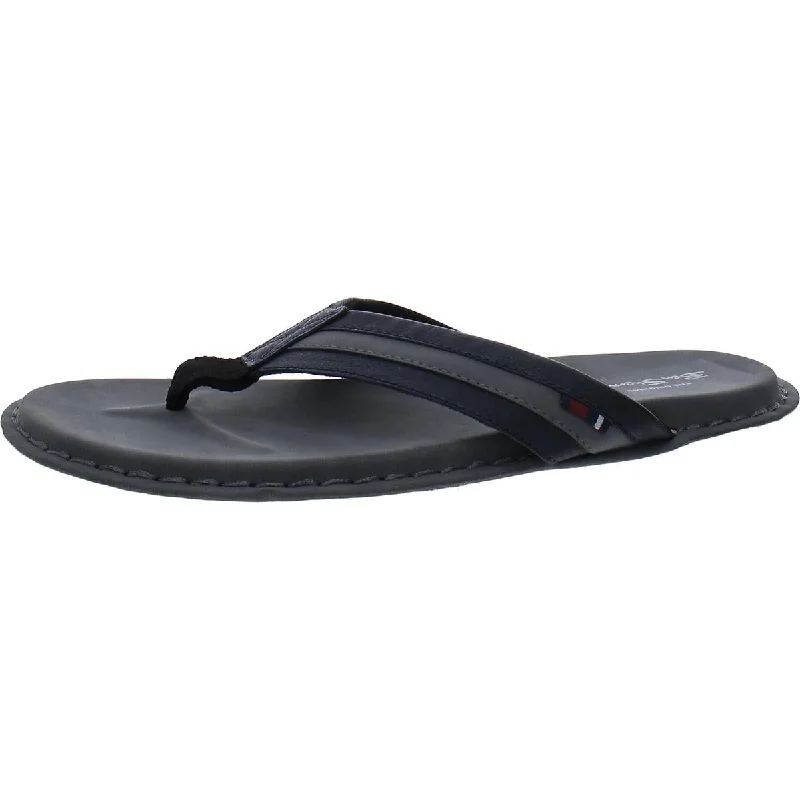 Ben Sherman Mens Newport Faux Leather Flip-Flops---Comfortable Leather Pumps for Office and Everyday Wear