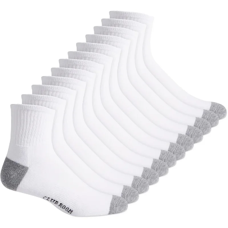 Versatile Heeled Sandals for Any Occasion---Club Room Mens Cotton Stretch 12 Pack Ankle Socks