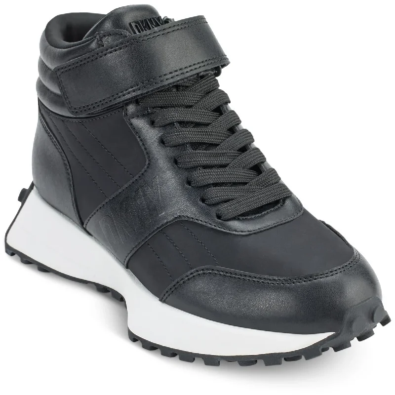 DKNY Womens Faux Leather High-Top Sneakers---Comfortable Leather Pumps for Office and Everyday Wear