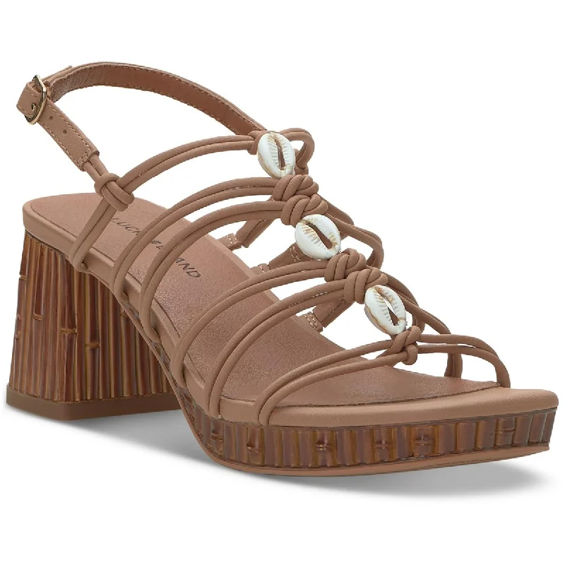 Stylish Ankle Strap Heels for Women--Lucky Brand Womens Bassie2 Block Heel Ankle Strap Heels