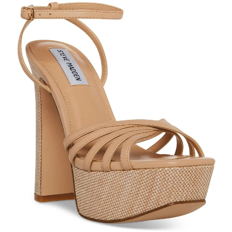 Stylish Ankle Strap Heels for Women--Steve Madden Womens Mips Ankle Strap Square Open Toe Block Heel