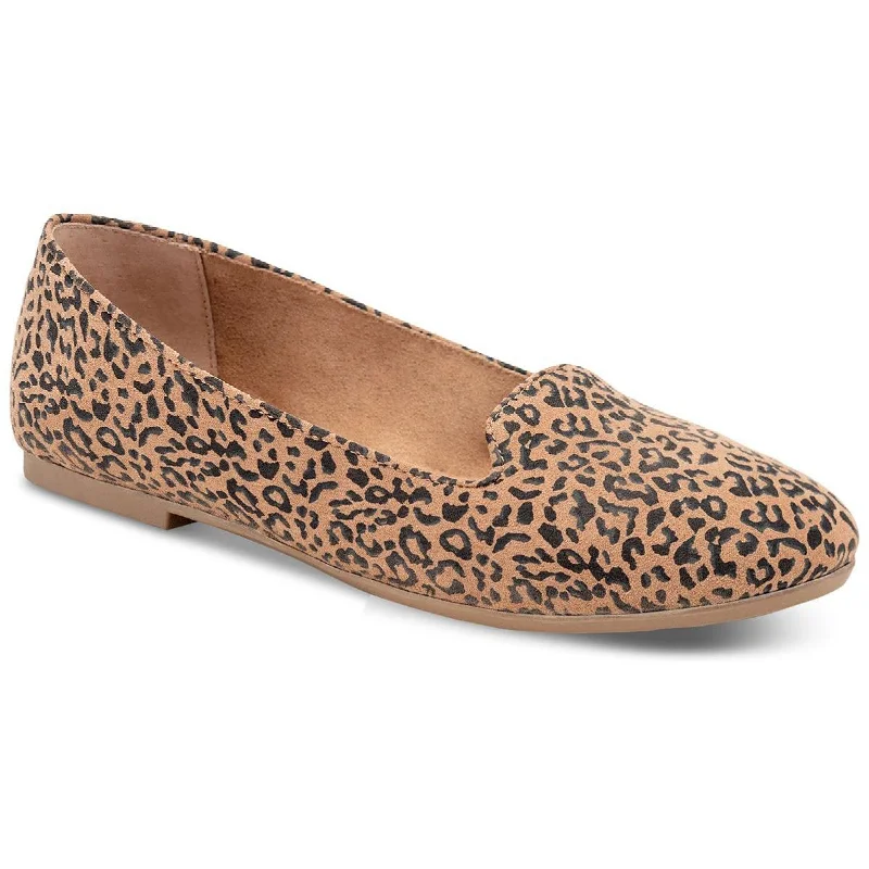 Affordable Suede Ankle Pumps for All-Day Wear--Style & Co. Womens Alysonn Faux Suede Flat Ballet Flats