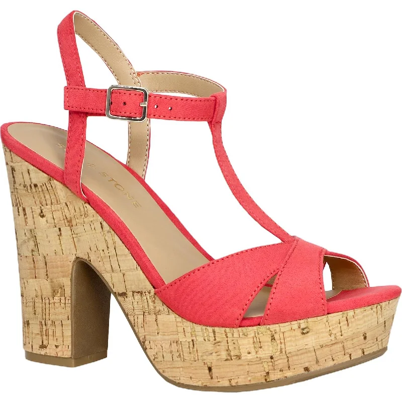 Sun + Stone Womens JAMIE Cork Strappy Platforms---Affordable Strappy Platform Heels with Premium Quality