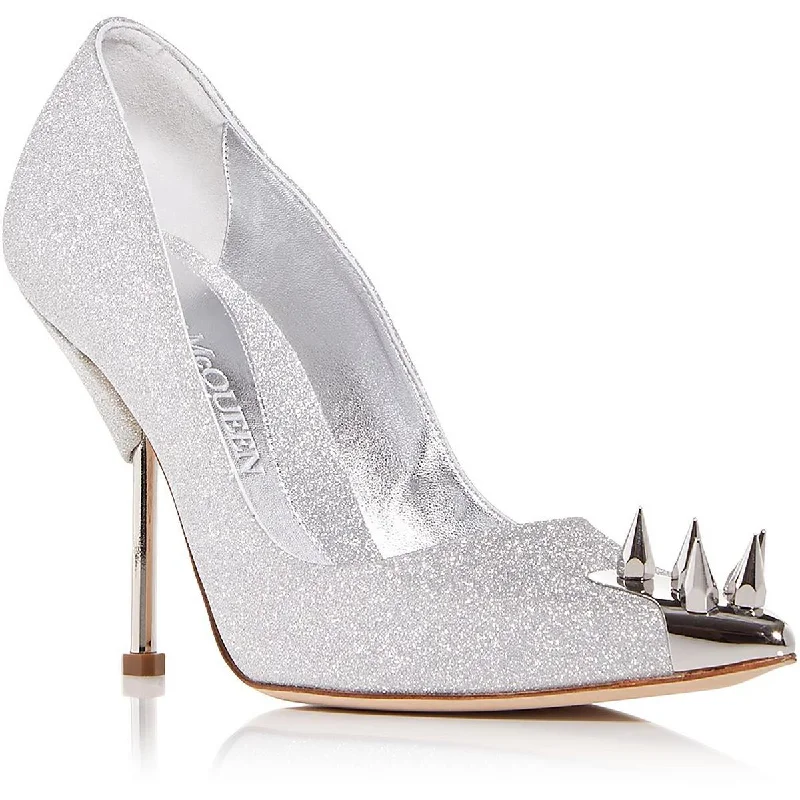 Versatile Dress Heels for Formal and Casual Wear---Alexander McQueen Womens Spiked  Slip On Dressy Pumps