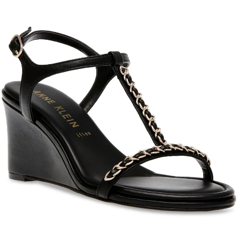 Stylish Ankle Strap Heels for Women--Anne Klein Womens SLOAN Round toe Ankle strap Wedge Heels