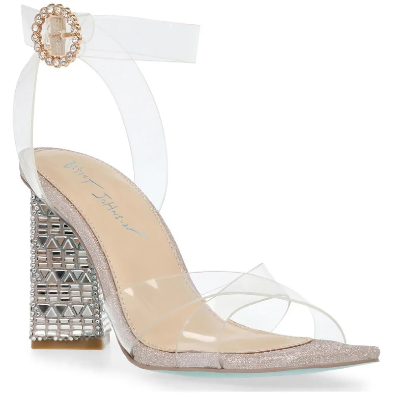 Betsey Johnson Womens Embellished Ankle Heels---Chic Embellished Pumps for a Glamorous Look