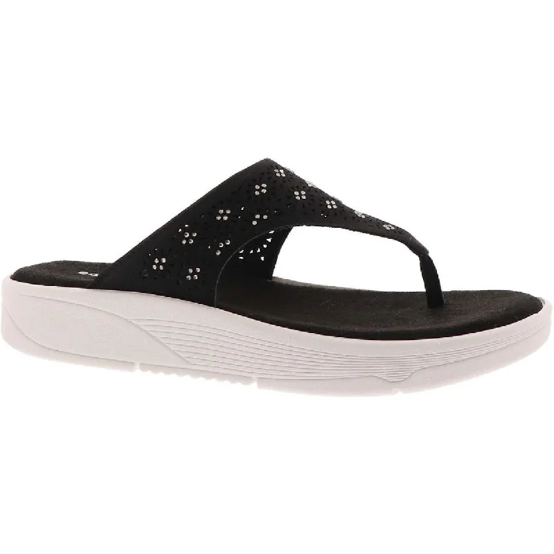 Easy Spirit Womens Rhee3 Leather Perforated Flip-Flops---Comfortable Leather Pumps for Office and Everyday Wear