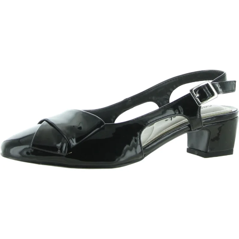 Sleek and Shiny Patent Pump Heels for a Polished Look--Easy Street Womens Breanna Patent Closed Toe Slingback Heels