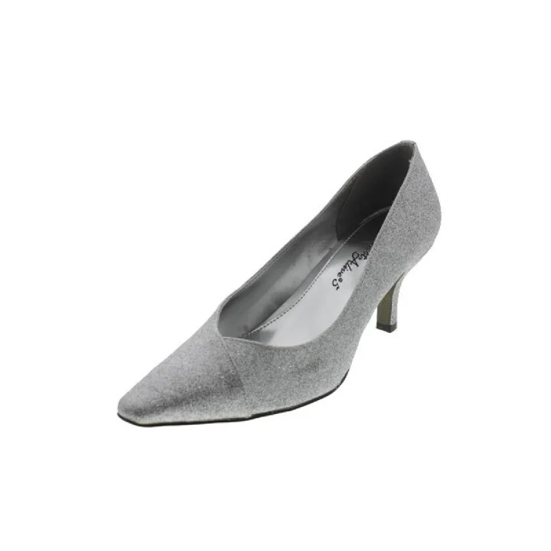 Easy Street Womens Chiffon Glitter Pointed-Toe Pumps---Trendy Glitter Heels for a Glamorous Look