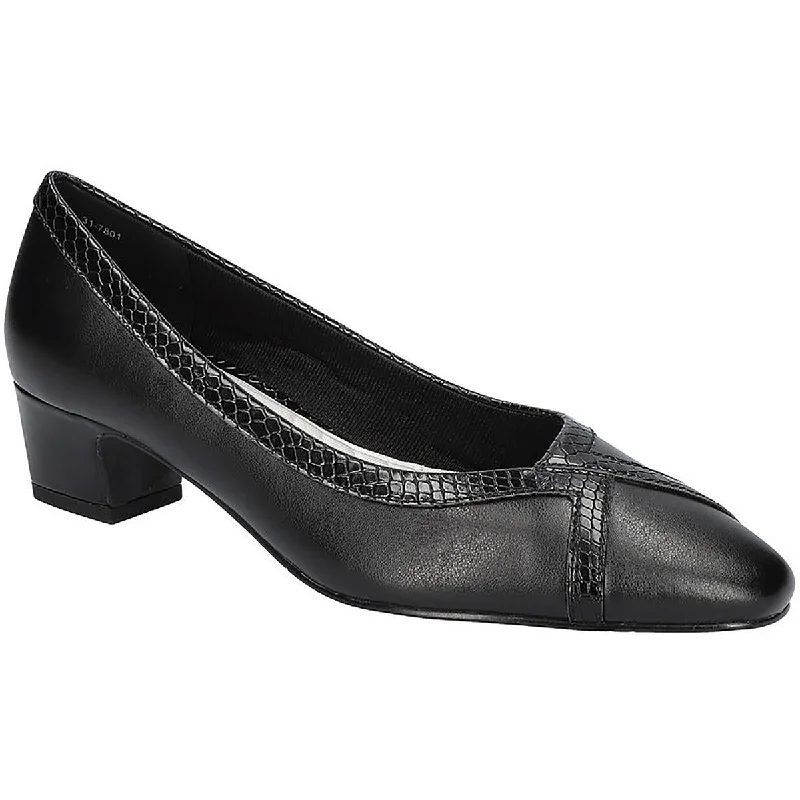 Easy Street Womens Myrtle Faux Leather Embossed Pumps---Comfortable Leather Pumps for Office and Everyday Wear