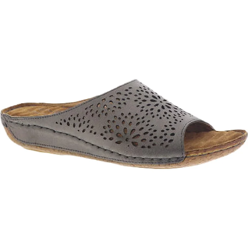 Easy Street Womens Valerie Leather Laser Cut Flats---Comfortable Leather Pumps for Office and Everyday Wear