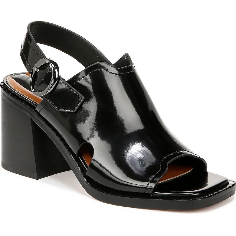 Sleek and Shiny Patent Pump Heels for a Polished Look--Franco Sarto Womens AMY Patent Leather Square Toe Slingback Heels