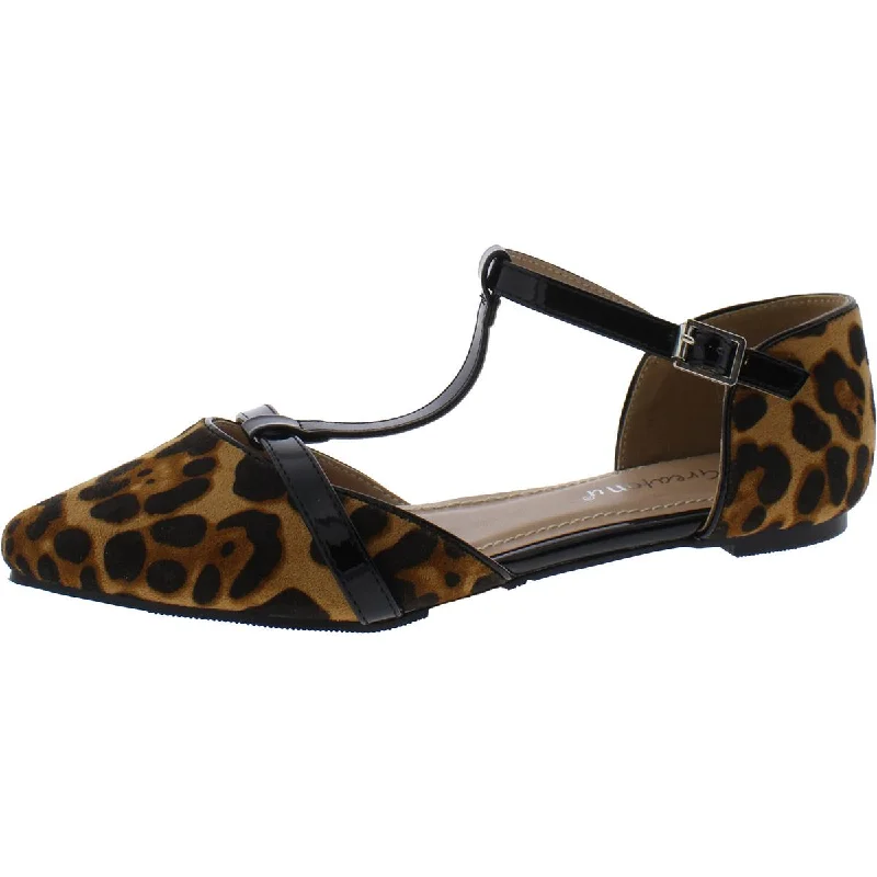 Affordable Suede Ankle Pumps for All-Day Wear--Greatonu Womens Faux Suede Leopard Print D'Orsay