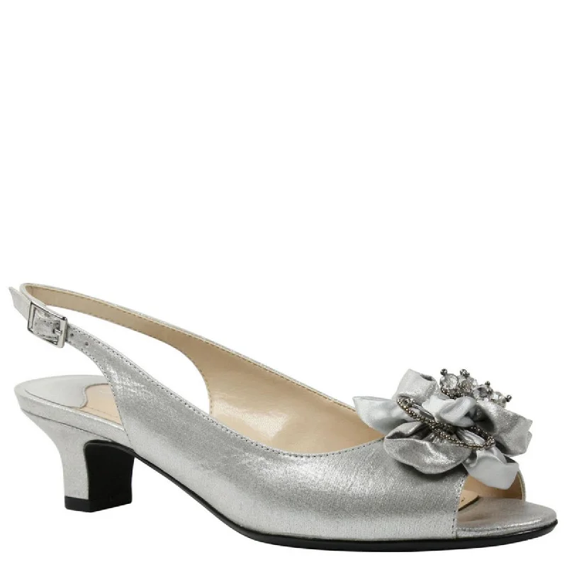 J.Renee Womens Leonelle Embellished Peep Toe Kitten Heels---Fashionable Kitten Heels for Date Night