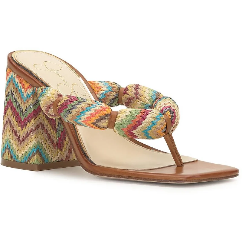 Versatile Heeled Sandals for Any Occasion---Jessica Simpson Womens Olimpio Woven Thong Block Heel