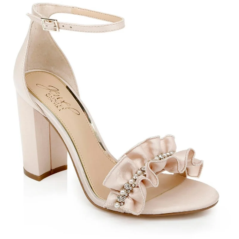 Stylish Ankle Strap Heels for Women--Jewel Badgley Mischka Womens DEVA Block heel Evening Ankle Strap