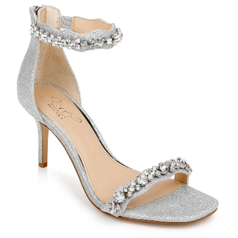 Stylish Ankle Strap Heels for Women--Jewel Badgley Mischka Womens Odele Satin Dressy Ankle Strap