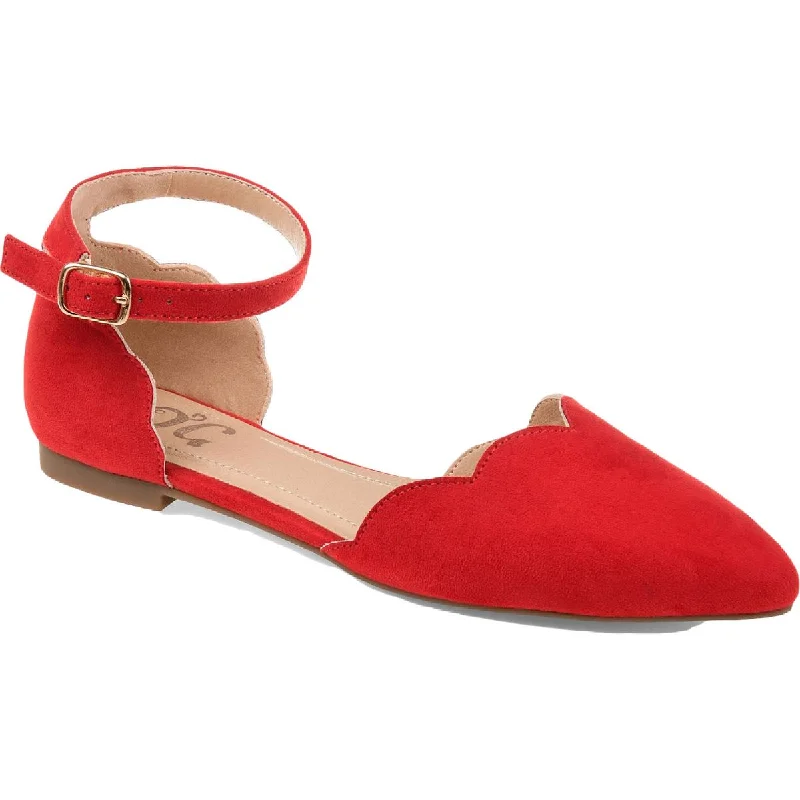 Journee Collection Womens Lana Faux Suede Scalloped Flats