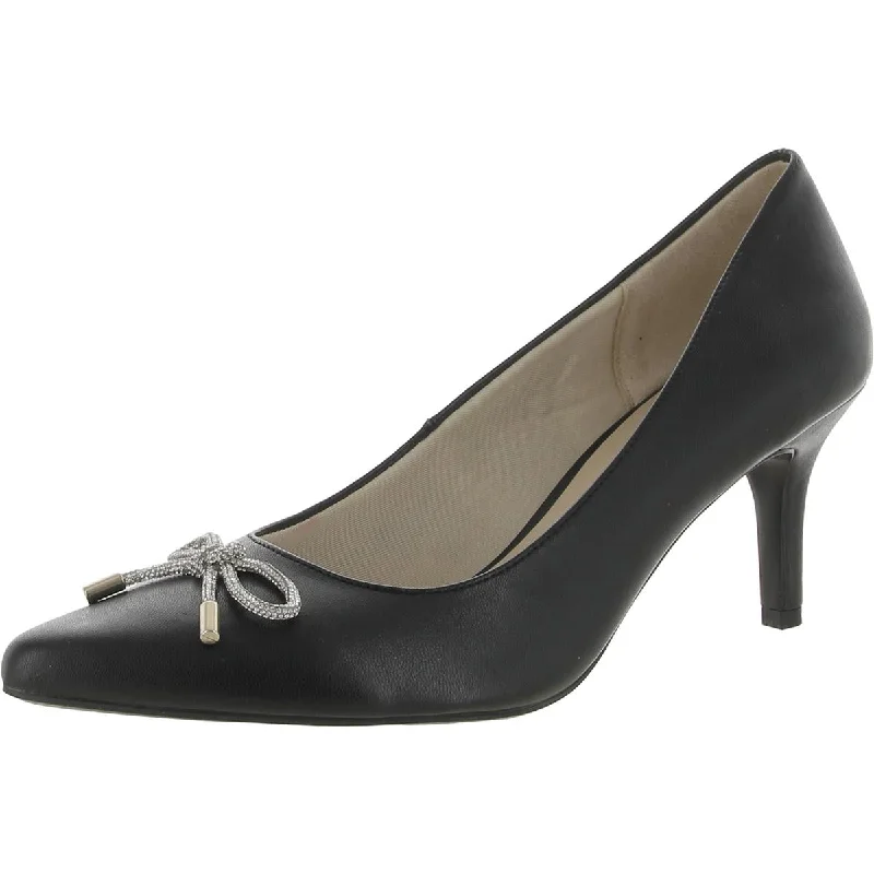 LifeStride Womens Sevyn Glitz Faux Leather Embellished Pumps---Comfortable Leather Pumps for Office and Everyday Wear