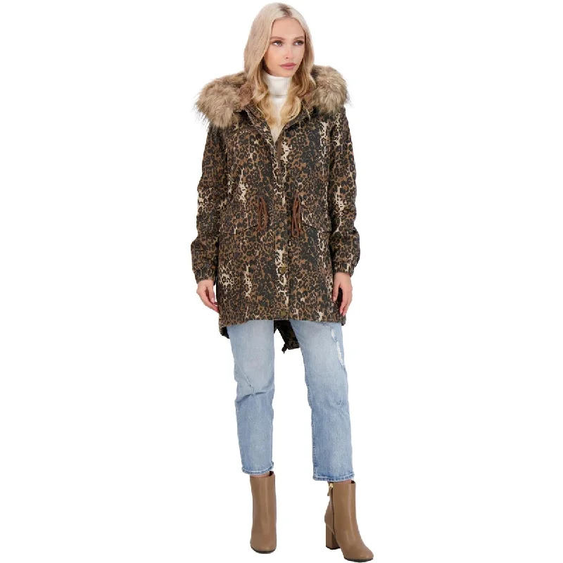 Versatile Heeled Sandals for Any Occasion---Lucky Brand Women's Cinch Waist Anorak Jacket with Faux Fur Trim Hood